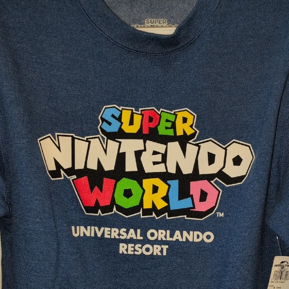 Universal Blue Super Nintendo World Crewneck Sweatshirt - Picture 4 of 6